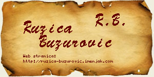 Ružica Buzurović vizit kartica